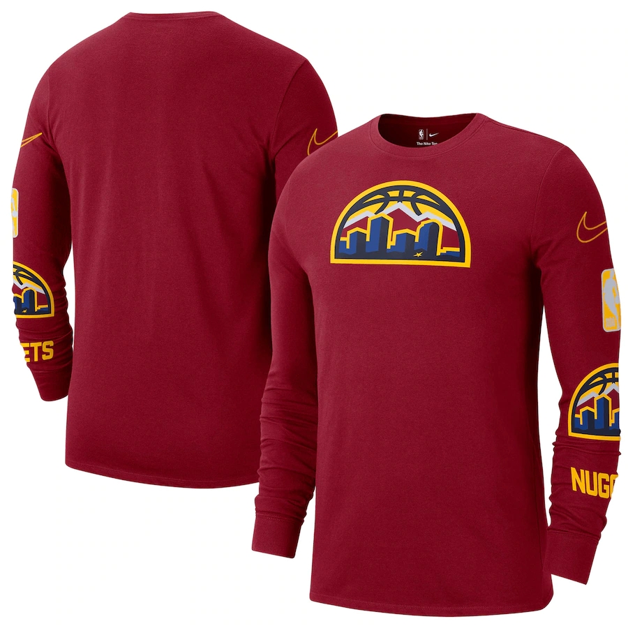 Men's Denver Nuggets Red 2022/23 City Edition Essential Expressive Long Sleeve T-Shirt Men's Denver Nuggets Red 2022/23 City Edition Essential Expressive Long Sleeve T-Shirt